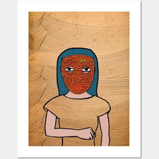 Unique FemaleMask Digital Collectible with DoodleEye Color and DarkSkin on TeePublic Posters and Art